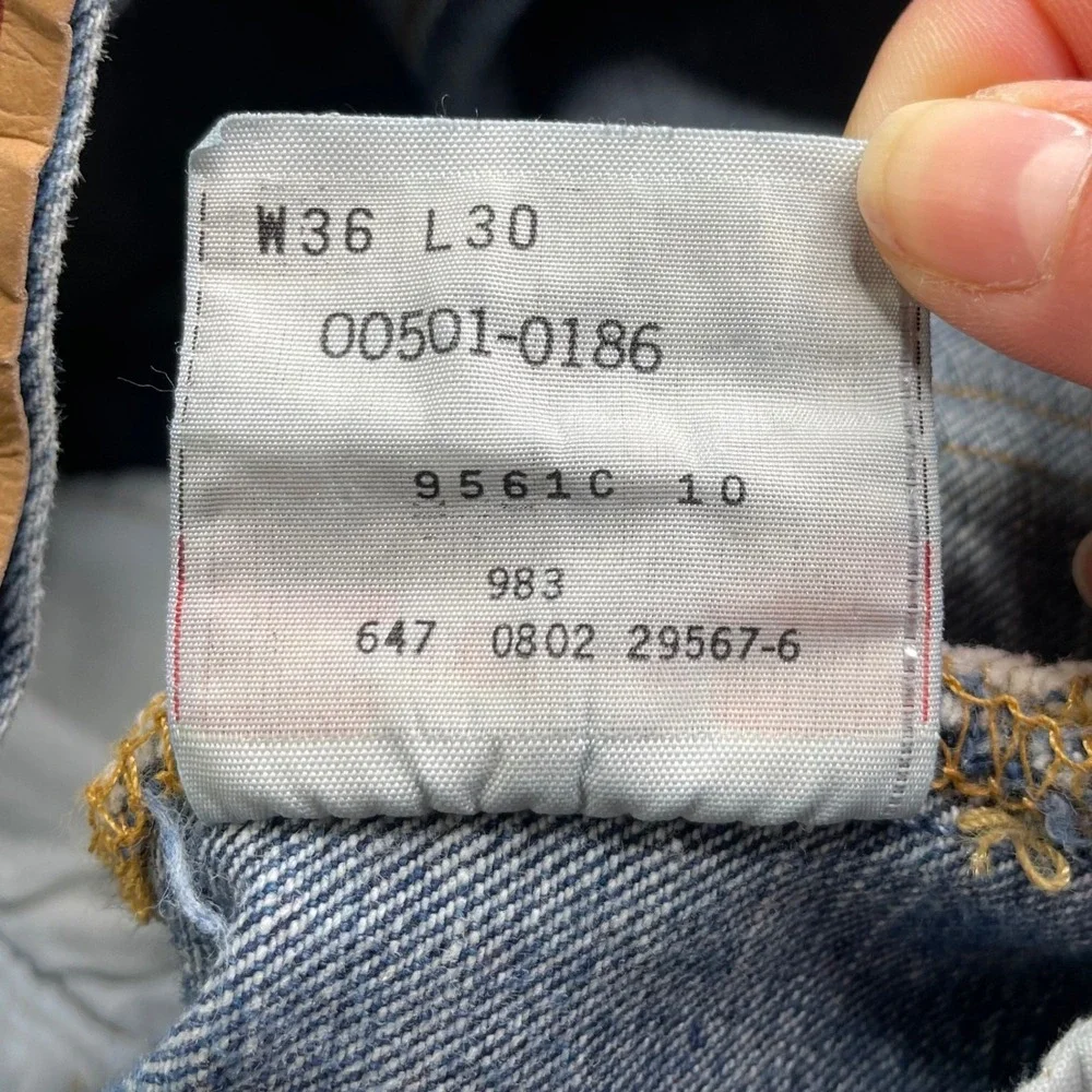 Levi's 501 Original Fit Jeans Men 36x30 Blue Medium Wash Button Fly Denim‎